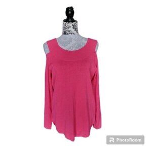 Rickis Pink Cold Shoulder Sweater Sz Large